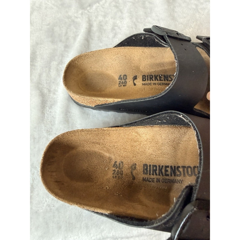 Birkenstock Arizona Sz 40 Womens 9 Mens 7 Black Leather - Picture 6 of 9